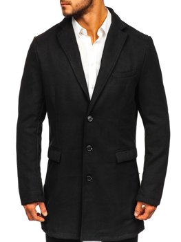  Černý pánský zimní kabát Bolf 1047-1