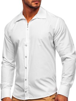 Bílá pánská košile s dlouhým rukávem Bolf 20702