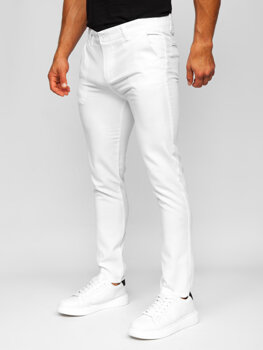 Bílé pánské textilní chino kalhoty Bolf 0055