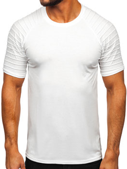 Bílé pánské tričko bez potisku Bolf 8T88