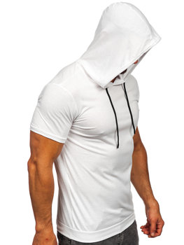 Bílé pánské tričko bez potisku a kapucí Bolf 8T955