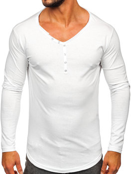 Bílé pánské tričko s dlouhým rukávem Bolf 5059A