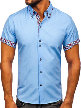 Blankytná pánská košile s krátkým rukávem Bolf 6540