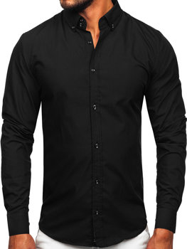Černá pánská elegantní košile s dlouhým rukávem Bolf 5821-1
