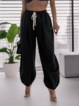 Černé dámské textilní jogger kalhoty alladin Bolf 62405