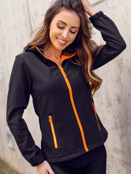 Černo-oranžová dámská přechodová softshellová bunda Bolf HH018