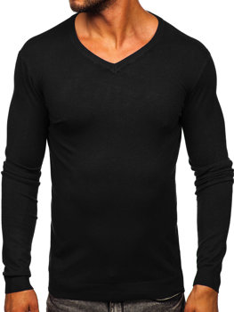 Černý pánský svetr s výstřihem do V Bolf MMB601