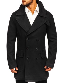 Černý pánský zimní kabát Bolf 1048