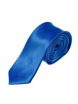 Modrá pánská elegantní úzká kravata Bolf K001
