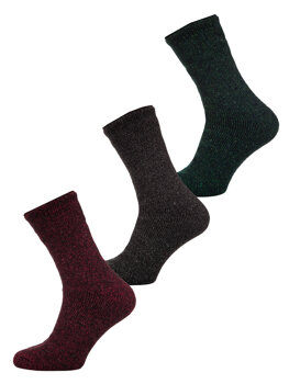 Pánské barevné-1 silné zimní termo ponožky Bolf A8990-2-3P 3PACK