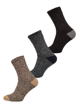 Pánské barevné silné zimní termo ponožky Bolf A8990-1-3P 3PACK