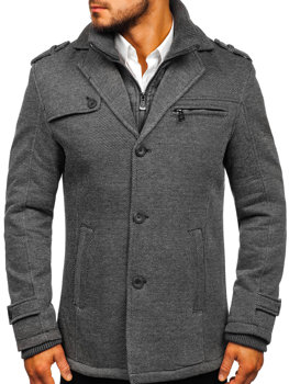 Šedý pánský zimní kabát Bolf 88805
