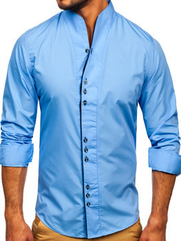 Světle modrá pánská košile s dlouhým rukávem Bolf 5720