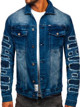 Tmavě modrá pánská džínová bunda Bolf MJ523BS