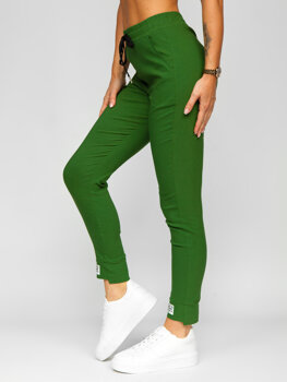 Zelené dámské textilní jogger kalhoty Bolf W7592