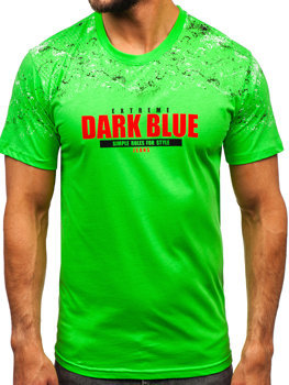 Zeleno-neonové pánské bavlněné tričko Bolf 14725