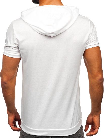 Bílé pánské tričko bez potisku a kapucí Bolf 8T955