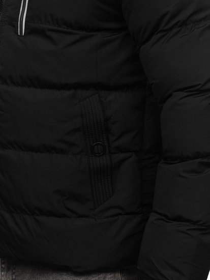 Černá pánská prošívaná zimní bunda Bolf 27M8112