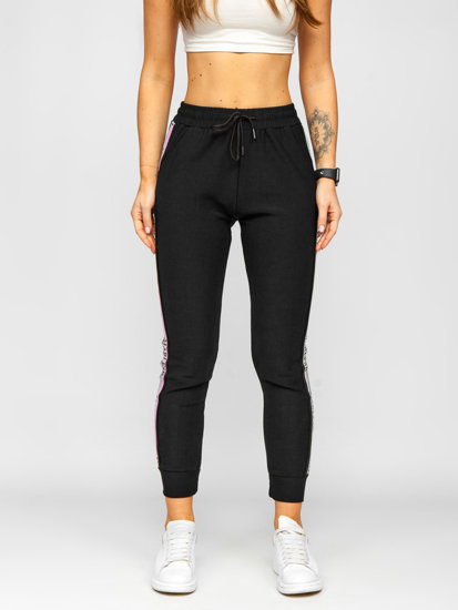 Černé dámské textilní jogger kalhoty Bolf W5058