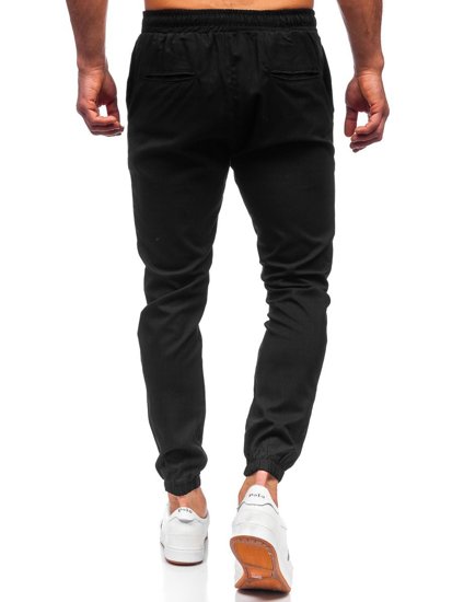 Černé pánské textilní jogger kalhoty Bolf 0011