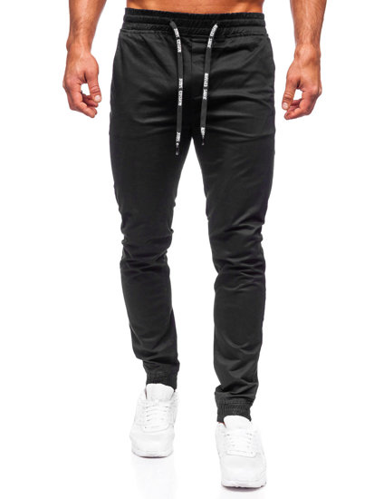 Černé pánské textilní jogger kalhoty Bolf KA6078
