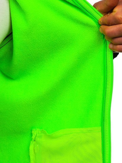 Černo-zelená pánská přechodová softshellová bunda Bolf HH017