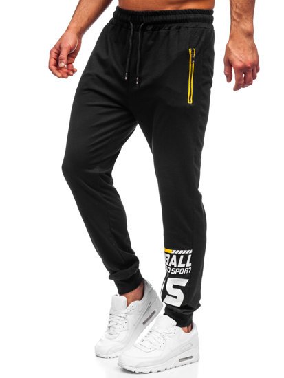 Černo-žluté pánské jogger kalhoty Bolf 81270