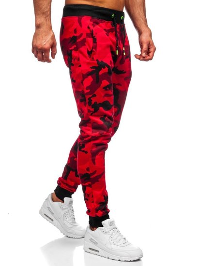 Maskáčovo-červené pánské jogger kalhoty Bolf KZ15