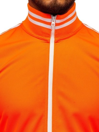 Oranžová pánská mikina na zip se stojáčkovým límcem retro style Bolf 11113