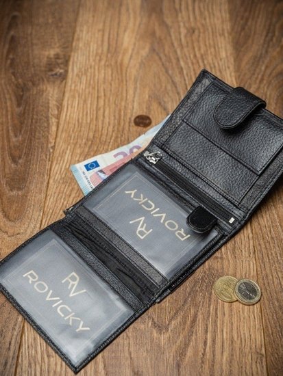 Pánská černá kožená peněženka 2236