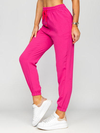 Růžové dámské textilní jogger kalhoty Bolf W7322