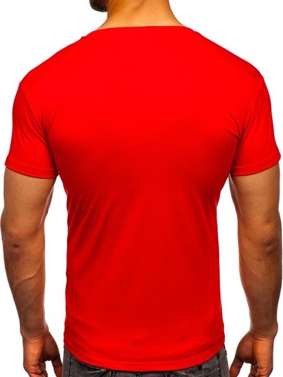 Světle červené tričko bez potisku Bolf 2005
