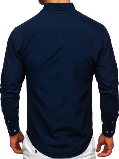Tmavě modrá pánská košile s dlouhým rukávem Bolf 20716