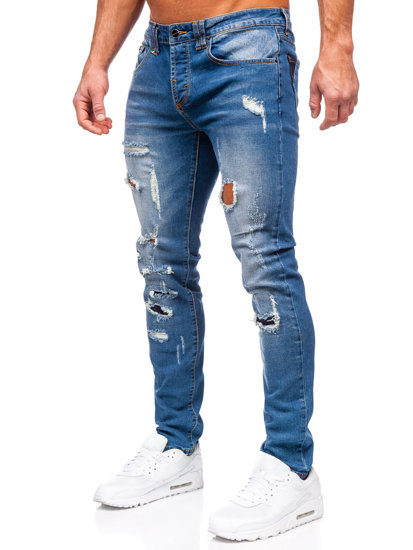 Tmavě modré pánské džíny slim fit Bolf MP0086BS