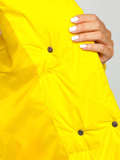 Žlutá dámská prošívaná zimní bunda bez kapuce Bolf 23062