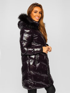 Černá dámská prošívaná zimní bunda s kapucí Bolf 23069