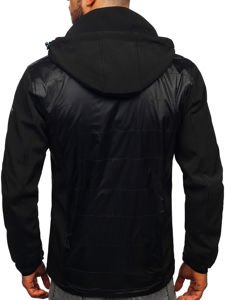 Černo-modrá pánská softshellová bunda Bolf 5680