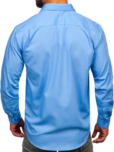 Modrá pánská elegantní košile s dlouhým rukávem Bolf M14