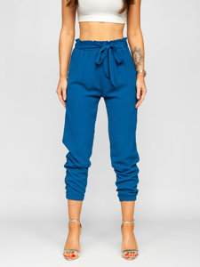 Modré dámské textilní jogger kalhoty Bolf W5076