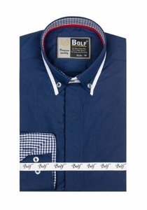 Pánská košile BOLF 6857 tmavě modrá