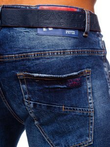 Tmavě modré pánské džíny slim fit s páskem Bolf R85018W0