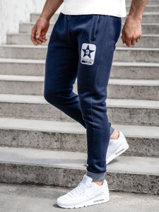Tmavě modré pánské jogger kalhoty Bolf K10001
