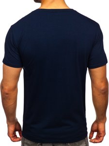 Tmavě modré pánské tričko s potiskem Bolf Y70008